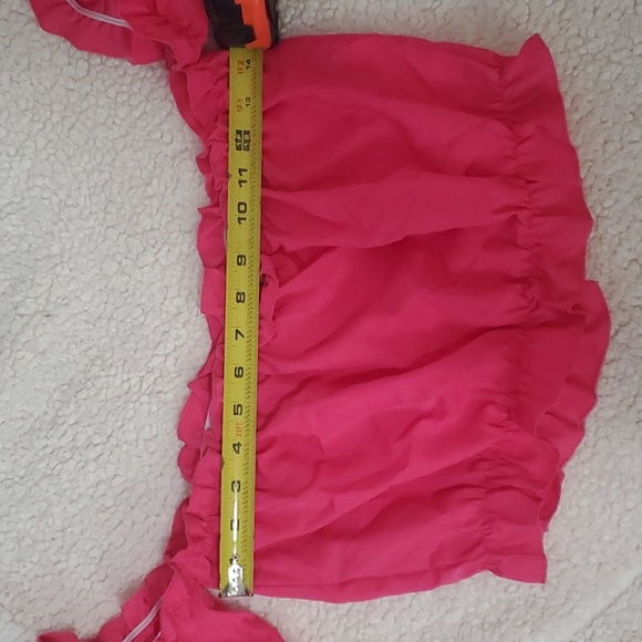 NWOT ruffle pink off the shoulder top and A line skirt set M - Picture 8 of 10